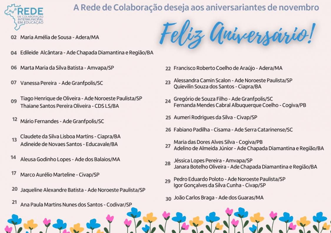 Nossa celebração aos aniversariantes do mês de novembro!