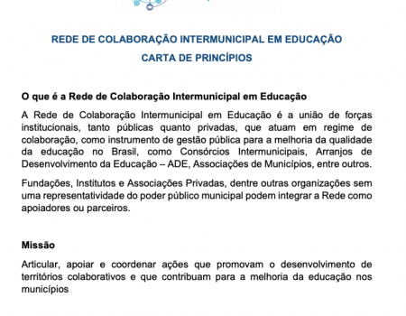 Rede de Colaboração aprova sua Carta de Princípios 