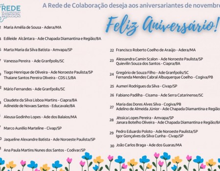 Nossa celebração aos aniversariantes do mês de novembro!
