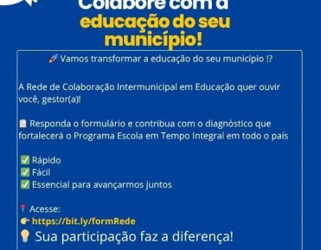 Vamos juntos fortalecer a Escola em Tempo Integral