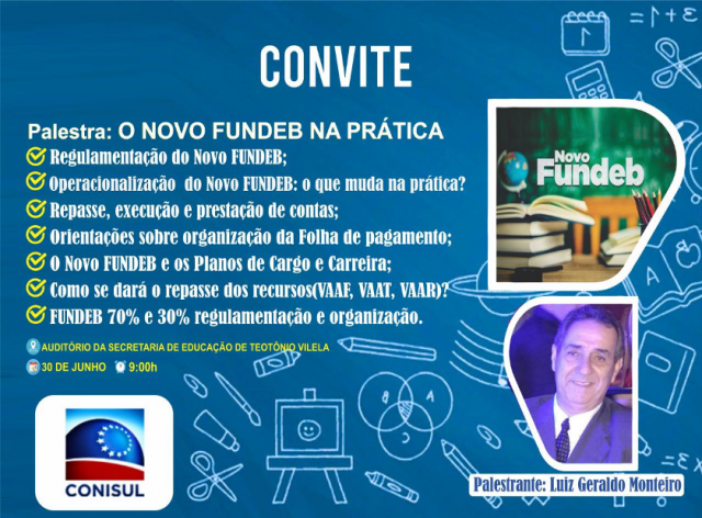 Câmara Técnica de Educação do Conisul/AL promove palestra sobre novo Fundeb