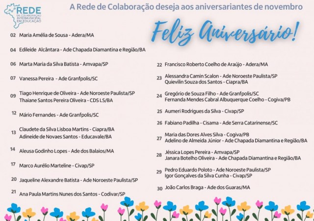 Nossa celebração aos aniversariantes do mês de novembro!