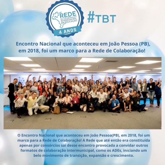 #TBT - Encontro Nacional que aconteceu em João Pessoa (PB), em 2018, foi um marco para a Rede de Colaboração!